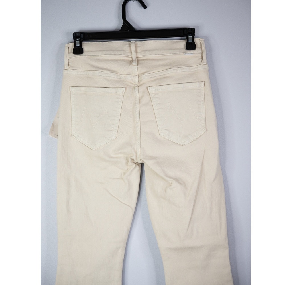 Mother The Weekender Fray Jeans Womens 26 Cream New Flare Raw Hem Play Date - Picture 6 of 9